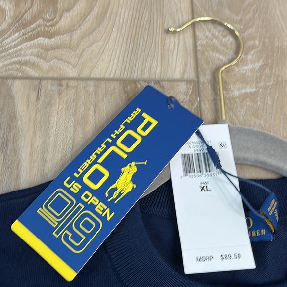 Polo Ralph Lauren US Open Tennis 2019 Navy Short Sleeve Sweater Size XL NEW - Picture 5 of 6